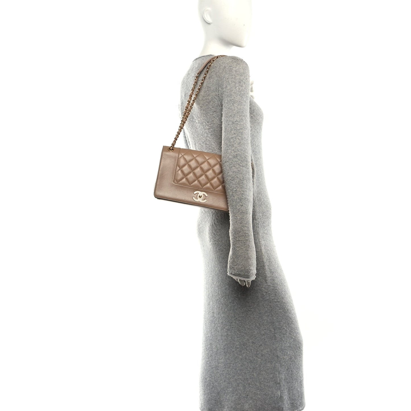 Sheepskin Quilted Vintage Mademoiselle Flap Beige
