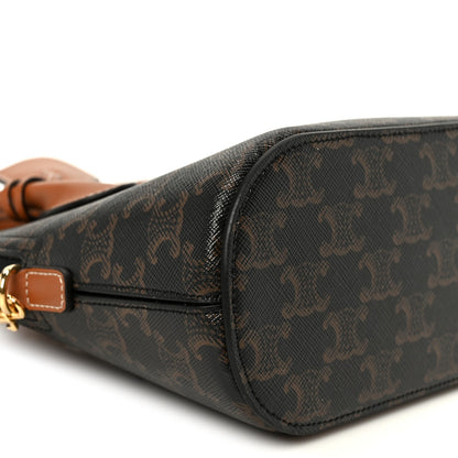 Canvas Calfskin Triomphe Teen Honorine Bag Tan