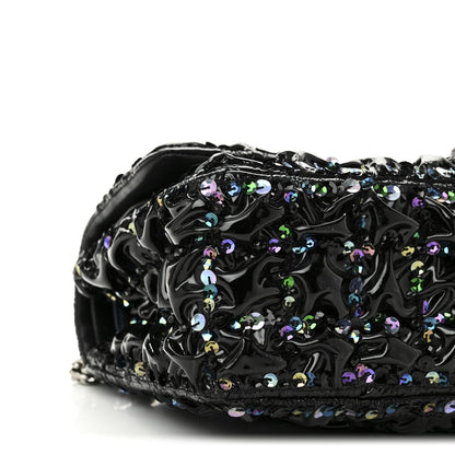 Patent Sequin Crystal Ruched 2.55 Reissue 225 Flap Black