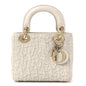 Lambskin Gathered Mini Lady Dior White