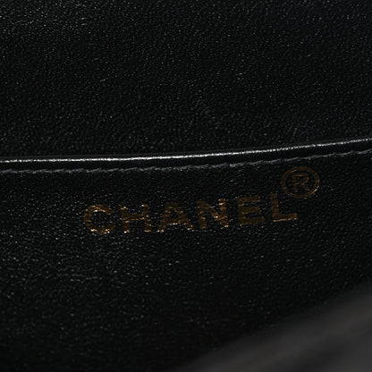 Lambskin Quilted Briefcase Laptop Bag Black