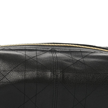 Shiny Grained Calfskin Macrocannage Medium D-Journey Bag Black
