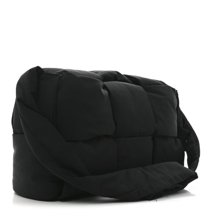 Nylon Intrecciato Padded Tech Maxi Cassette Bag Black