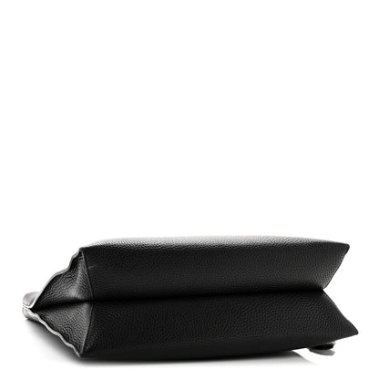Pebbled Calfskin Small Alix Padlock Zip Hobo Bag Black