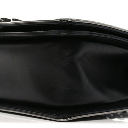 Jersey Embroidered Medium Boy Flap Black Silver