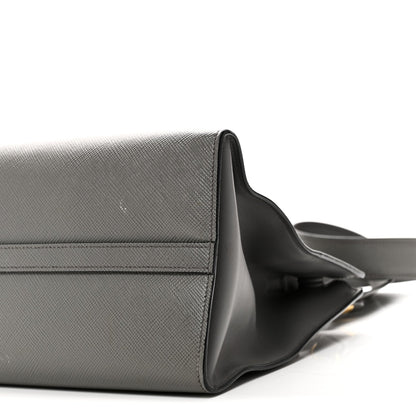 Saffiano Cuir Calfskin Medium Monochrome Top Handle Tote Ardesia