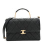 Caviar Quilted Medium Carry Me Top Handle Flap Black