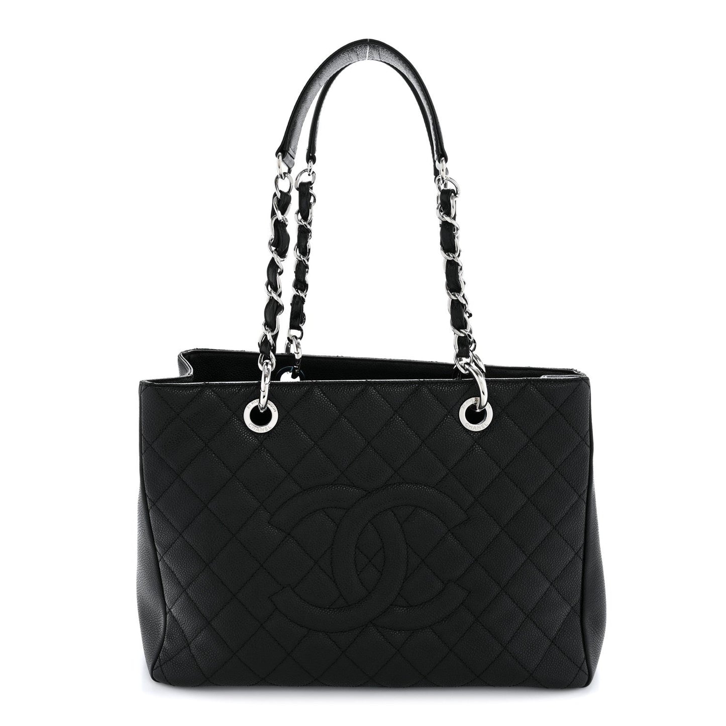 Caviar Quilted Grand Shopping Tote GST Black