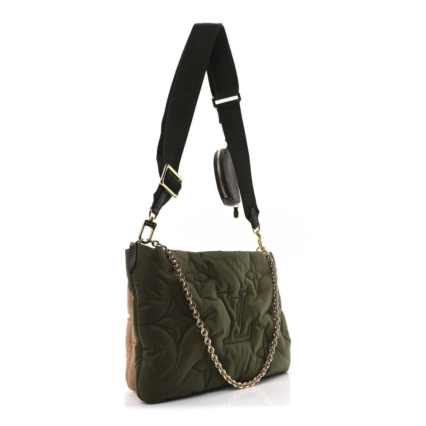 Econyl Monogram Pillow Maxi Multi Pochette Accessories Kaki Beige