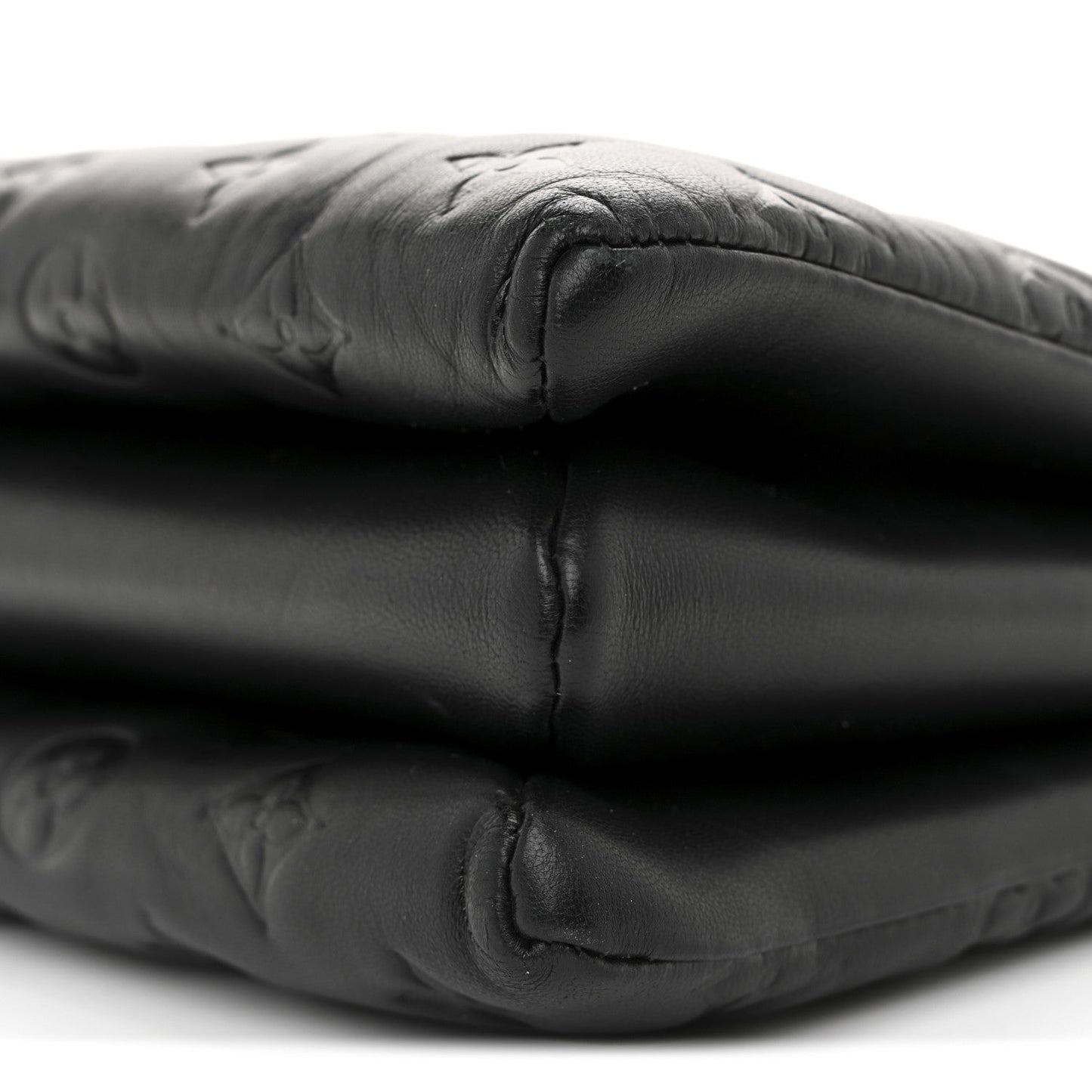 Lambskin Embossed Monogram Coussin PM Black