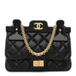 Aged Calfskin Quilted 2.55 Reissue Mini Hanger Flap Black