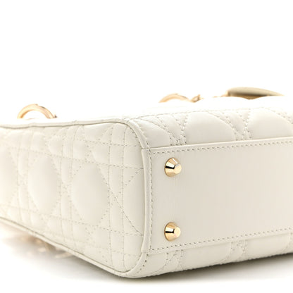 Lambskin Cannage Mini Lady Dior White