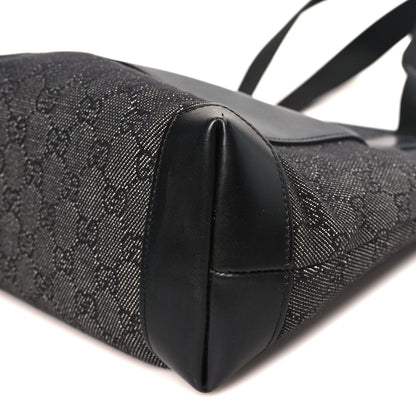 Denim Monogram Tote Bag Black