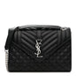 Grain De Poudre Textured Mixed Matelasse Triquilt Medium Monogram Satchel Black