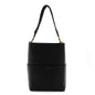 Soft Grained Calfskin Sangle Bucket Bag Black