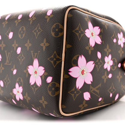 LV X TM Monogram Cherry Blossom Speedy Bandouliere 25 Sakura Brown