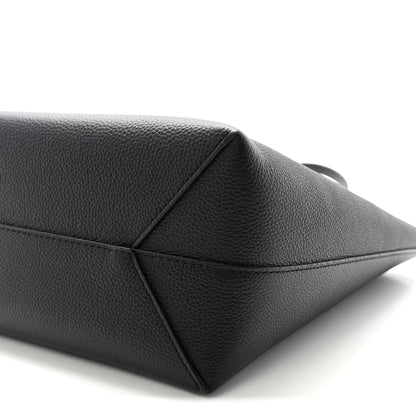 Grained Calfskin Mini Himmel Shopper Tote Black