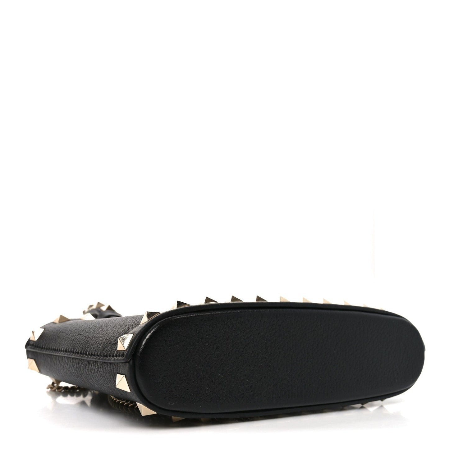Grainy Calfskin Mini Rockstud Shopping Bag Black