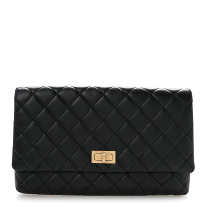 Aged Calfskin Quilted Reissue 2.55 Clutch Black