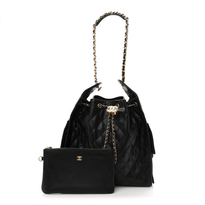 Caviar Quilted Medium Chanel 25 Handbag Black