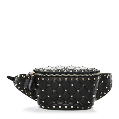 Nappa Rockstud Spike Belt Bag 85 Black