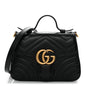 Calfskin Matelasse Mini GG Marmont Top Handle Shoulder Bag Black