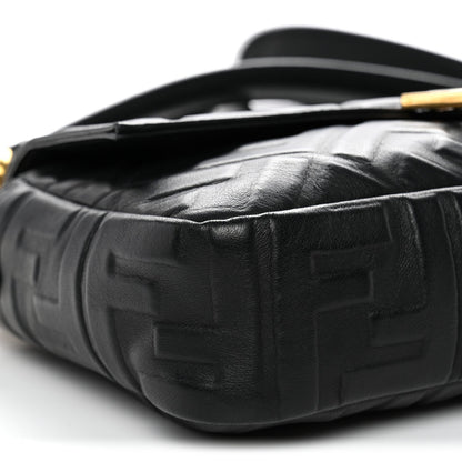 Nappa FF 1974 Embossed Baguette Black