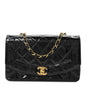 Patent Quilted Small Diana Flap Black