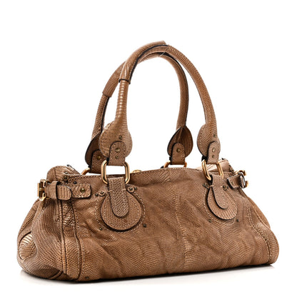 Lizard Medium Paddington Satchel Bronze