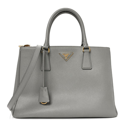 Saffiano Medium Galleria Double Zip Tote Marmo
