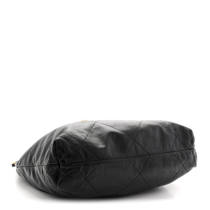 Shiny Calfskin Quilted Small Chanel 22 Black