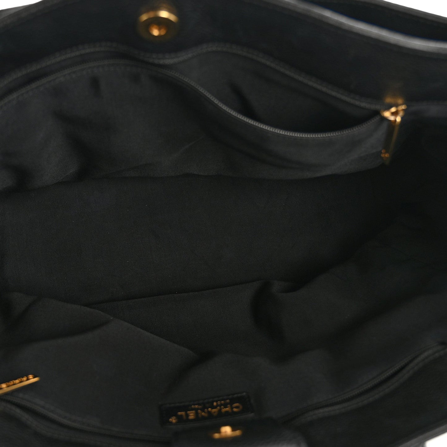 Calfskin Cerf Executive Shopper Tote Black