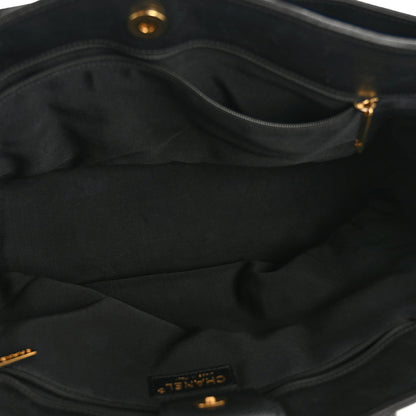 Calfskin Cerf Executive Shopper Tote Black