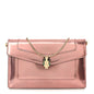 Metallic Serpenti Forever Chain Wallet Rose Quartz