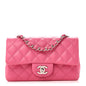 Lambskin Quilted Mini Rectangular Flap Pink