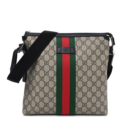 GG Supreme Monogram Web Messenger Bag Black
