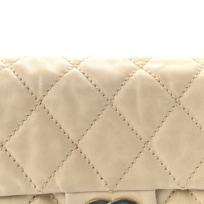 Lambskin Small Lady Braid Flap Light Beige