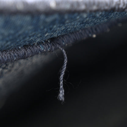 Oblique Embroidered Saddle Bag Denim Blue