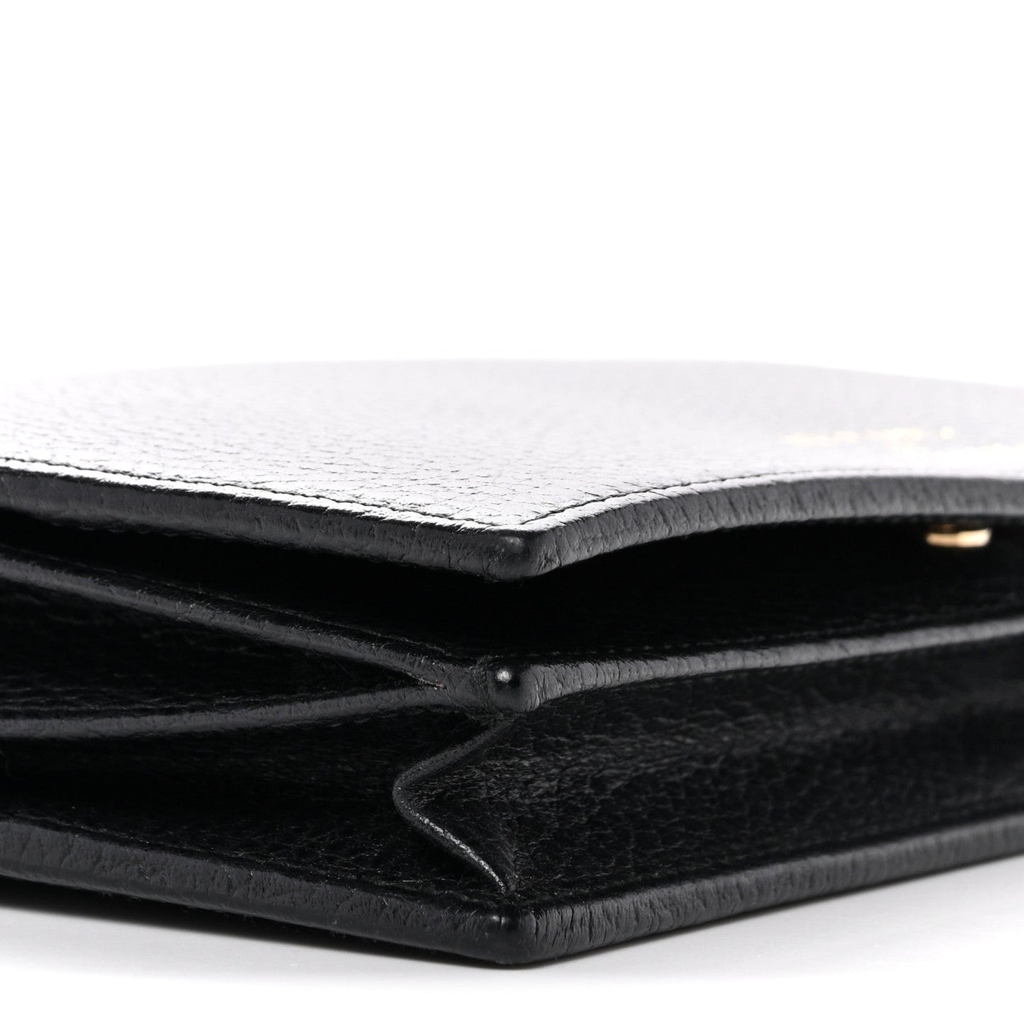 Dollar Calfskin Mini Swing Wallet Bag Black