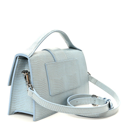 Calfskin Lizard Embossed Le Grand Bambino Light Blue