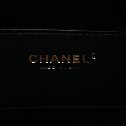 Washed Denim Quilted Small Chanel 25 Handbag Black