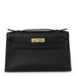 Swift Horseshoe Kelly Pochette Clutch Black Lime