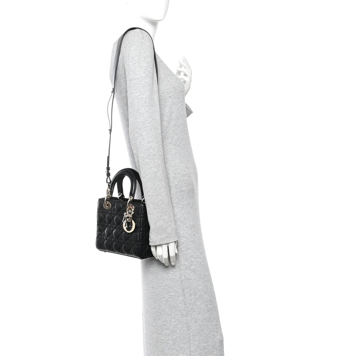Lambskin Cannage Small My ABCDior Lady Dior Black