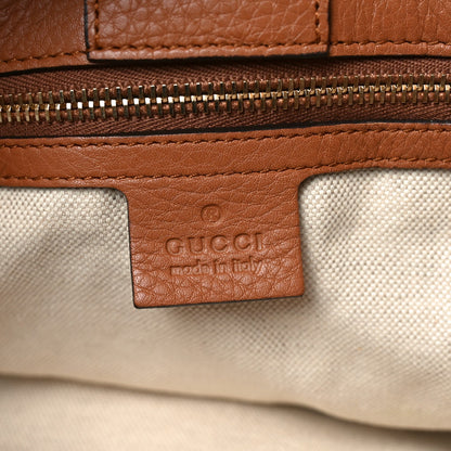 Pebbled Calfskin Medium Bamboo Shopper Tote Acero