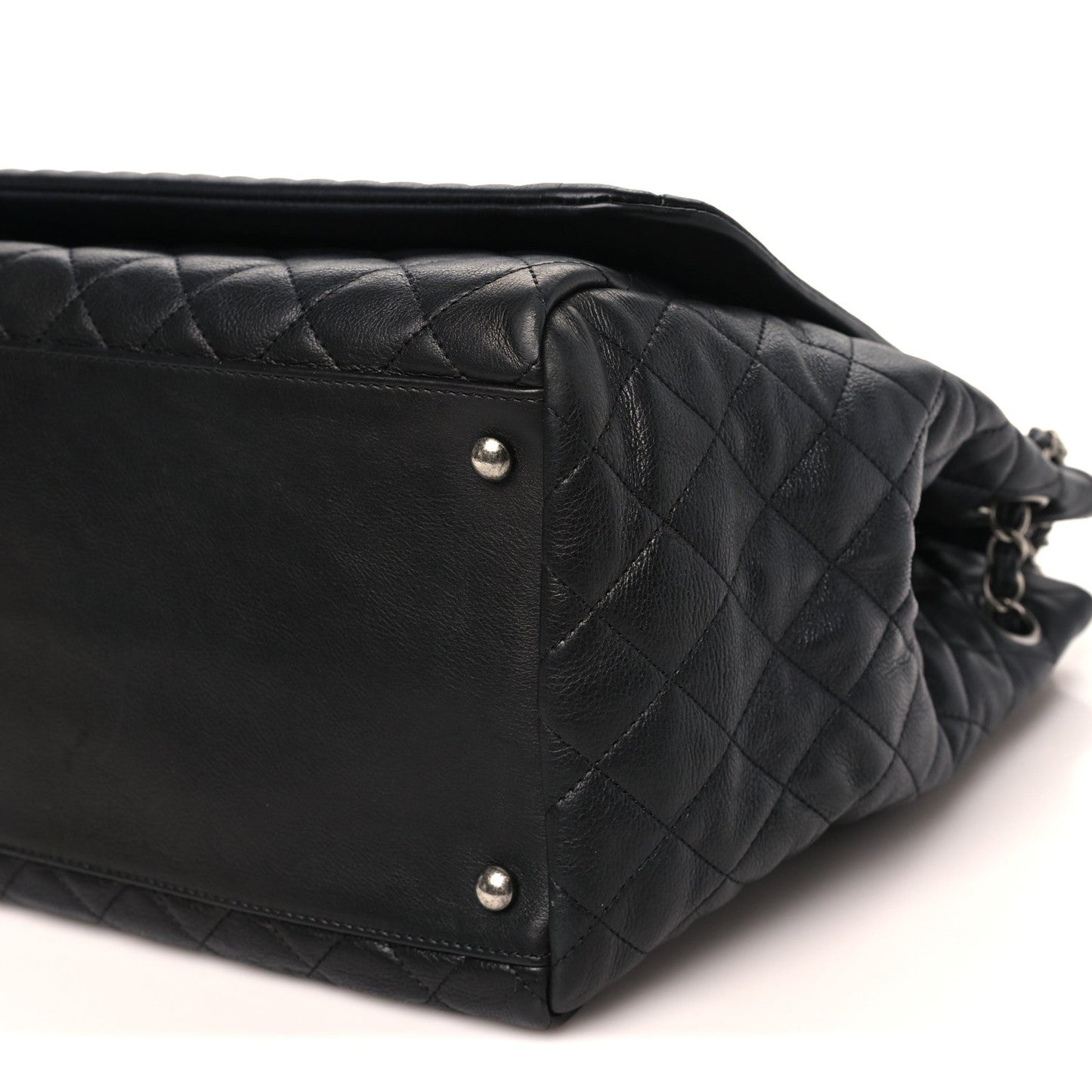 Calfskin Quilted Istanbul Accordion Large Flap Black