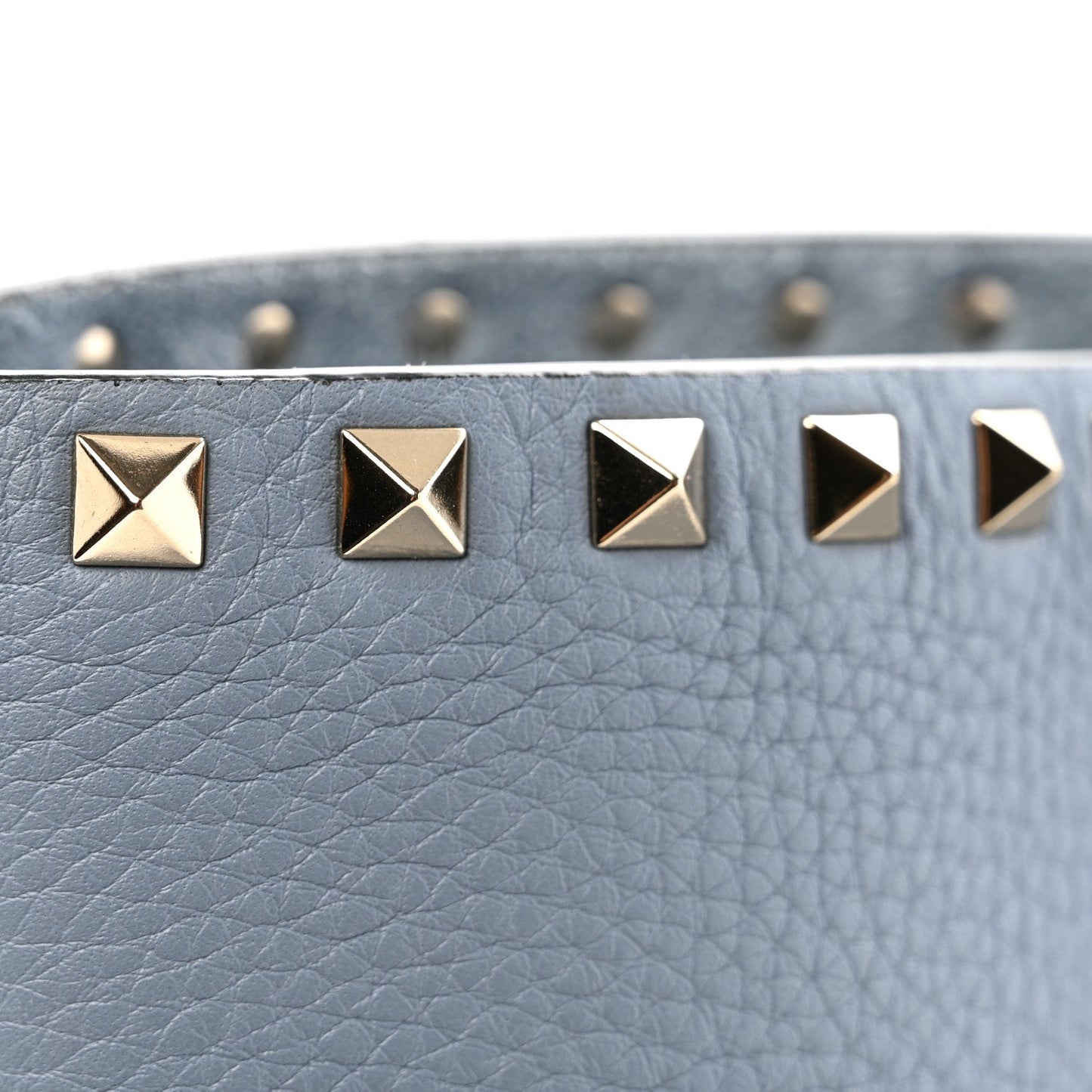 Grained Calfskin Rockstud Shoulder Tote Niagara