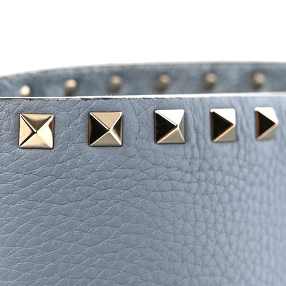 Grained Calfskin Rockstud Shoulder Tote Niagara
