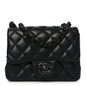 Lambskin Quilted Mini Square Flap So Black