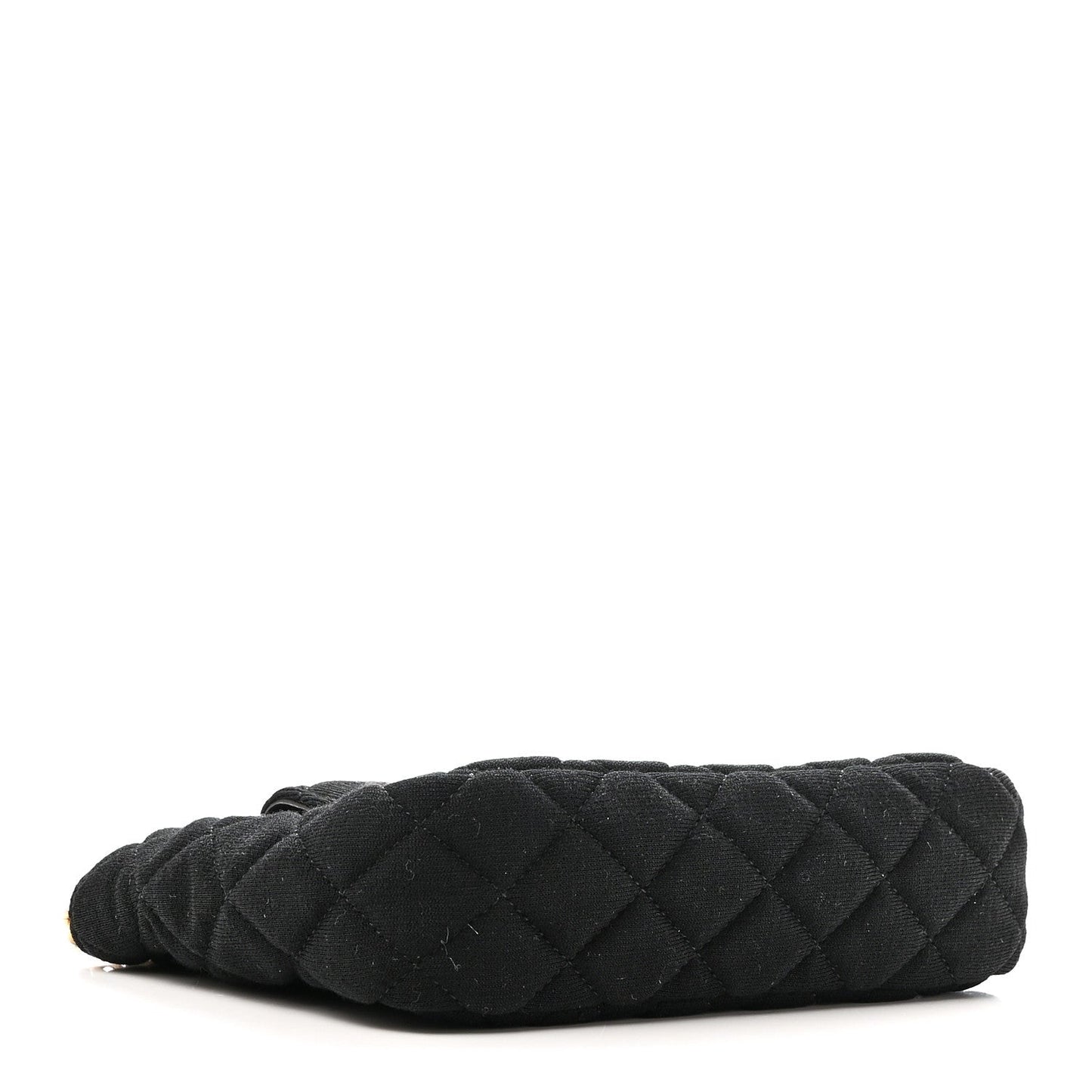Jersey Quilted Small Wavy CC Hobo Black