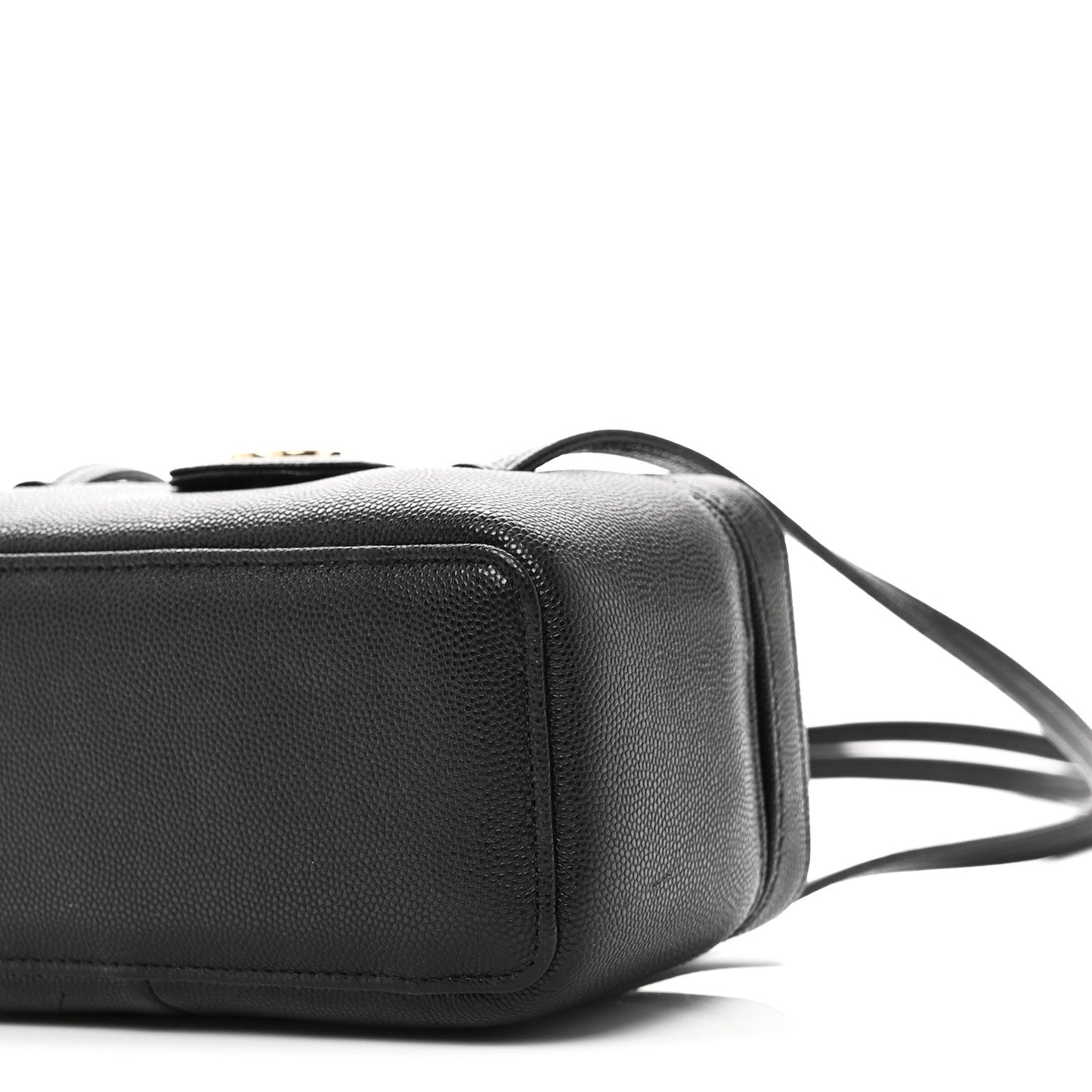 Shiny Caviar Preppy Coco Long Vanity With Strap Black
